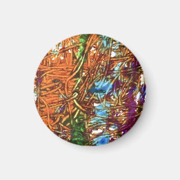 Aimant Œuvre d'art en marbre orange, vert, bleu, violet