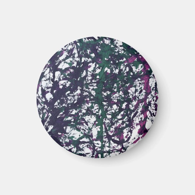 Aimant Œuvre d'art en marbre violet, vert, rose (Devant)