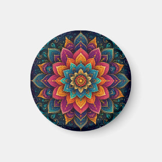 Aimant Œuvre d'art florale inspirée des mandalas