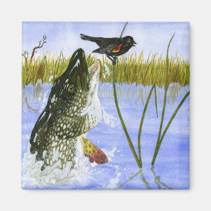 Aimant Oeuvre d'art gagnante pour enfants : brochet du no