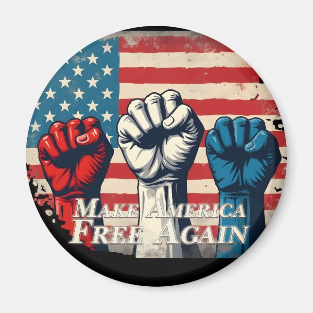 Aimant Œuvre d'art Make America Free Again (Devant)