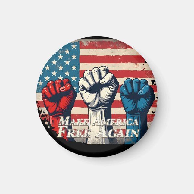 Aimant Œuvre d'art Make America Free Again (Devant)
