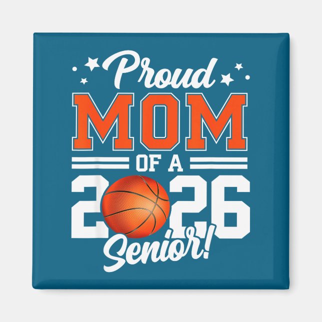 Aimant Œuvre d'art pour maman de basketteur senior promot (Devant)