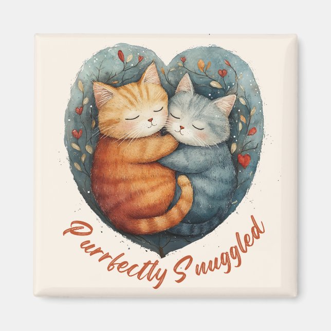 Aimant Oeuvre D'Oeuvre De Cuddling De Chatons À La Manipu (Devant)