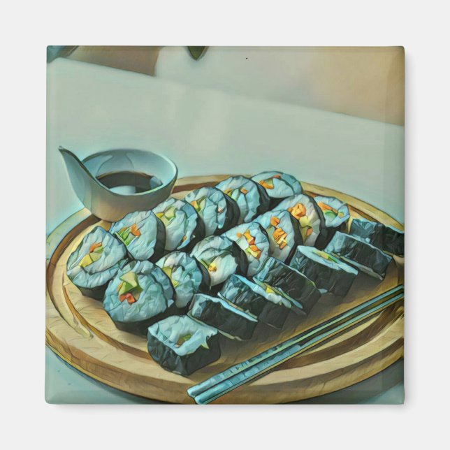 Aimant Oeuvre vintage de Sushi (Devant)