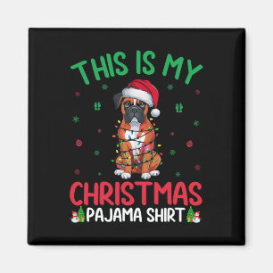 Aimant OEuvres d'arbre de Noël moche Père Noël Boxe Chien