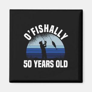 Aimant Officiellement 50 Ans Pêcheur 50e Anniversaire Poi