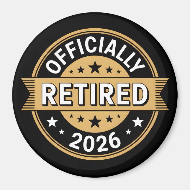 Aimant Officiellement retraité 2026 (Devant)