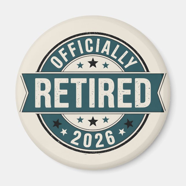 Aimant Officiellement retraité 2026 (Devant)