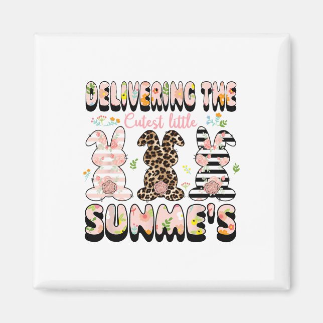 Aimant Offrir La Main D'Oeuvre Et La Livraison De Bunnies (Devant)