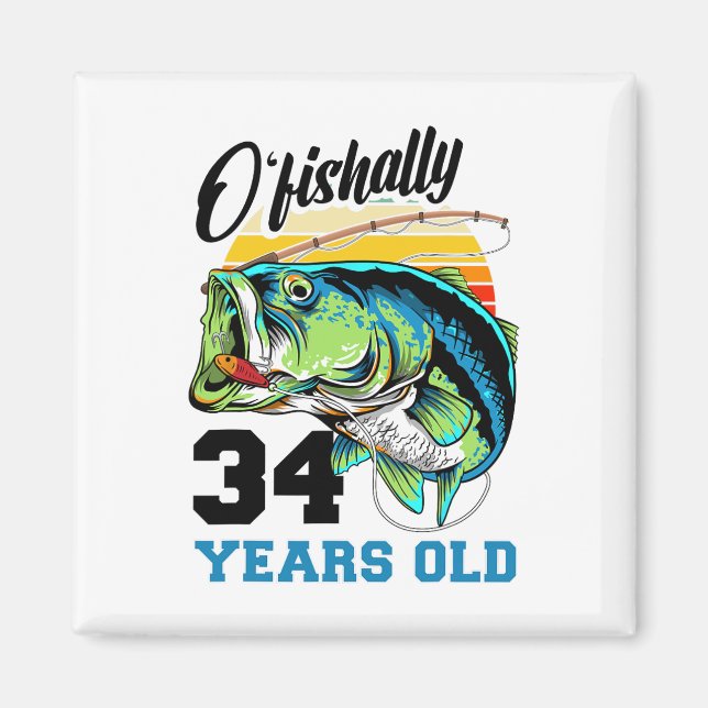 Aimant Ofish &# Years Old &# Birthday Fishing B (Devant)