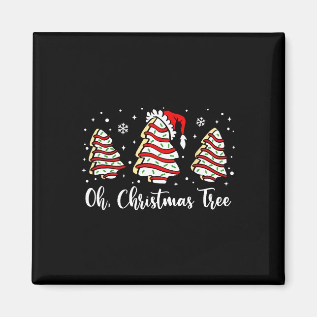Aimant Oh arbre de Noël Santa Hat gâteaux Debbie Funny Xm (Devant)