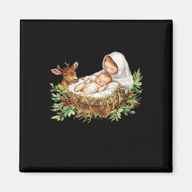 Aimant Oh cerf Marie Crèche Noël Jésus   (Devant)