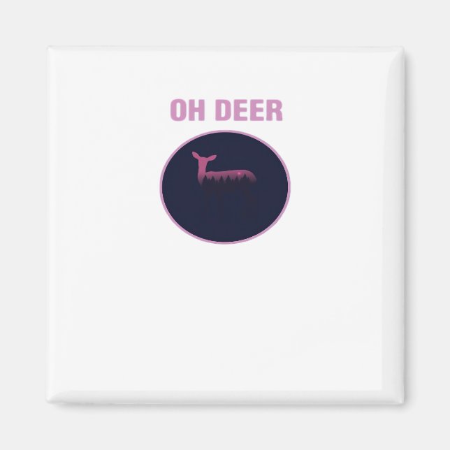 Aimant Oh Cerf Moderne Esthétique  (Devant)