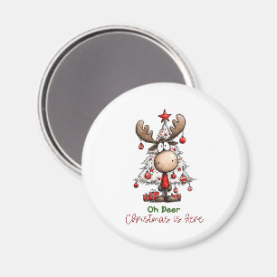 Aimant Oh Cerf Noël Est Là Mignon Renne Noël