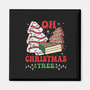 Aimant Oh Christmas Tree Cake Xmas Lumières Drôle Corresp
