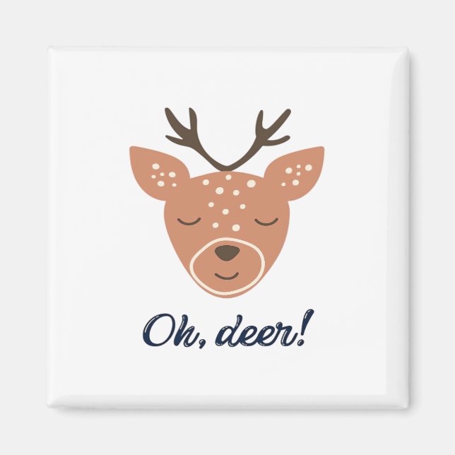 Aimant Oh Deer Deer Love Save The Deer Creative Design  (Devant)