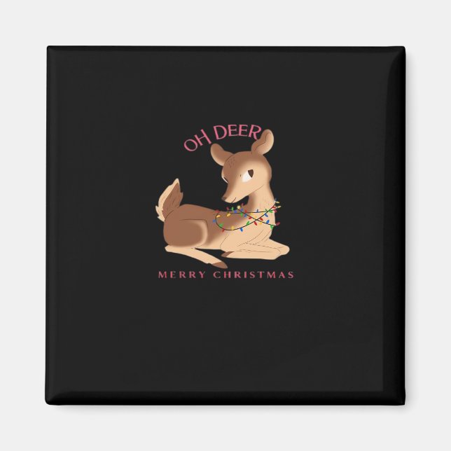 Aimant Oh Deer Noël Design Moderne  (Devant)