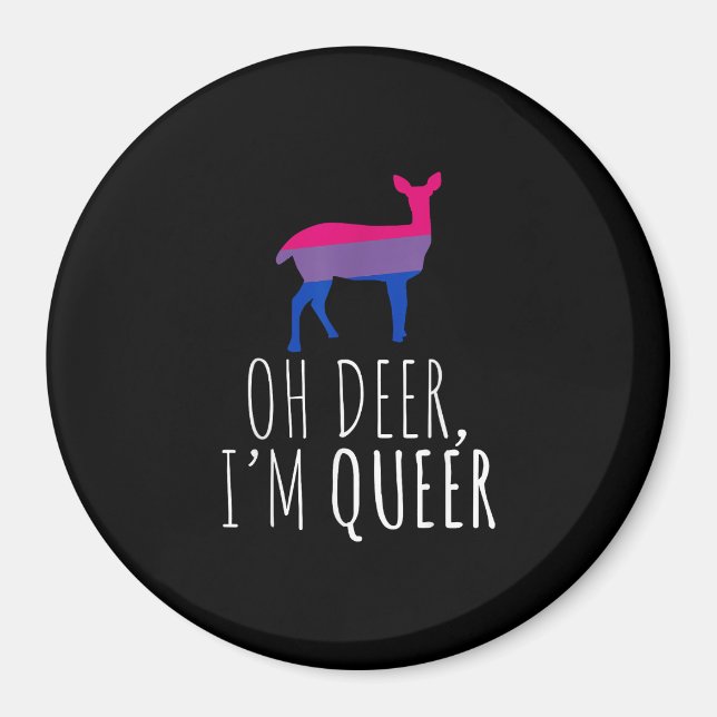 Aimant Oh Deer Queer Bisexual Pride Gay Lesbian Design  (Devant)