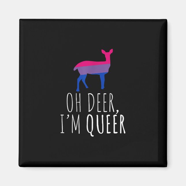 Aimant Oh Deer Queer Bisexual Pride Gay Lesbian Design  (Devant)