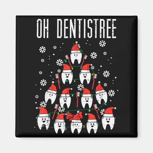 Aimant Oh Dentistree Christmas Tree Teeth Dentistry Denta (Devant)