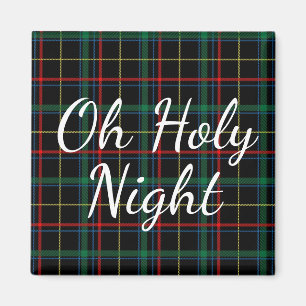 Aimant Oh Holy Night   Red & Green Plaid