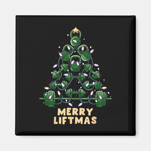 Aimant Oh Liftmas Tree Kettlebell Gym Vilain Noël (Devant)
