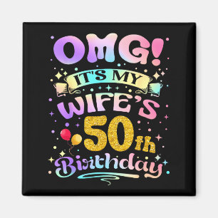 Aimant Oh mon dieu, c'est les 50 ans de ma femme Joyeux 5