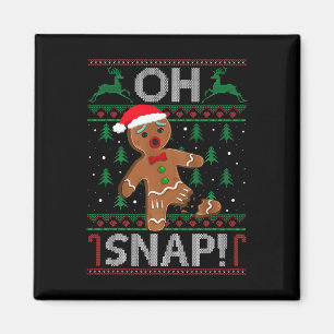 Aimant Oh Snap Bonhomme en pain d'épices Noël Drôle Cooki