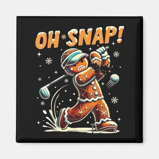 Aimant Oh Snap Gingerbread Golfer Golf Christmas Golfing  (Devant)