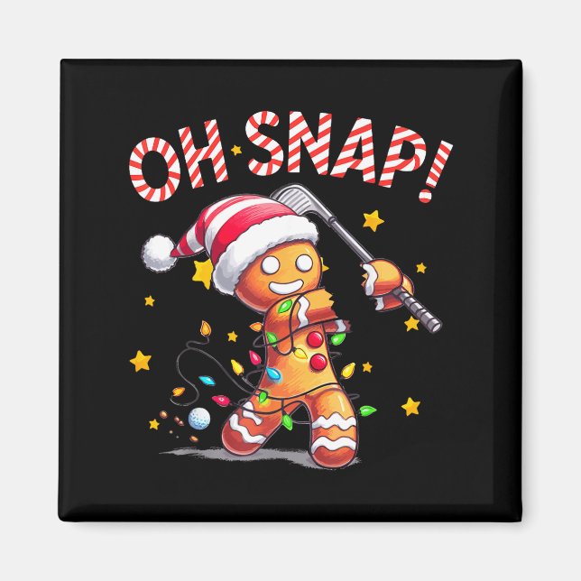 Aimant Oh Snap Gingerbreadman Xmas Golfer Golf Christmas  (Devant)