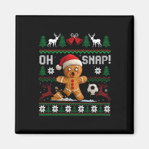 Aimant Oh Snap Soccer Gingerbreadman Noël Xmas laid 