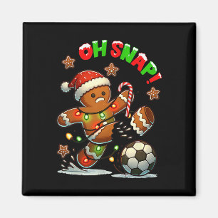 Aimant Oh Snap Soccer Gingerbreadman Noël Xmas laid