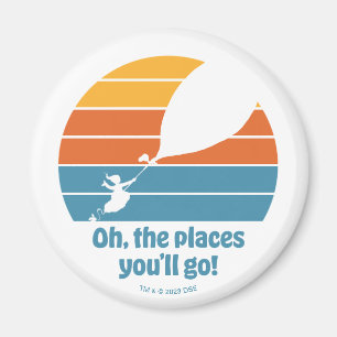 Aimant Oh, The Places You'll Go ! Coucher de soleil Rétro