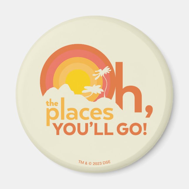 Aimant Oh, The Places You'll Go! Typographie de paysage (Devant)