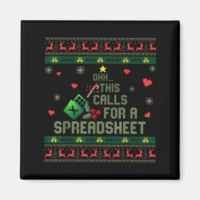 Aimant Oh This Calls For A Spreadsheet Christmas Sweater  (Devant)