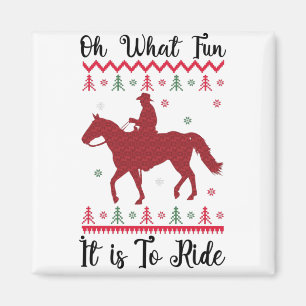 Aimant Oh What Fun It Is To Ride Horse Christmas