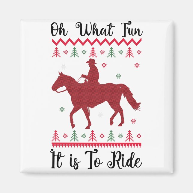 Aimant Oh What Fun It Is To Ride Horse Christmas (Devant)