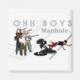 Aimant OHH BOYS - Un homme à vélo frappe un trou d'homme