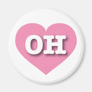 Aimant Ohio Coeur rose - J'aime OH