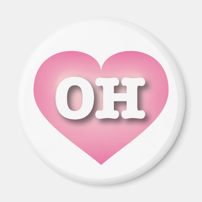 Aimant Ohio Rose Fade Heart - J'aime OH (Devant)