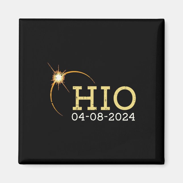 Aimant Ohio Solar Eclipse 2024 Totalité Avril 8 Femmes Ho (Devant)