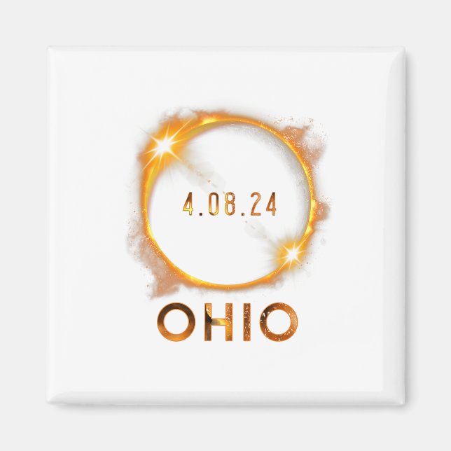 Aimant Ohio Total Solaire Eclipse Avril 8 2024 Ohio Solar (Devant)