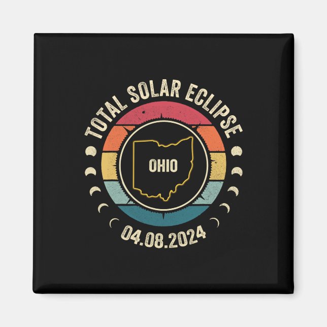 Aimant Ohio Total Solar Eclipse 2024 American Totality Ap (Devant)
