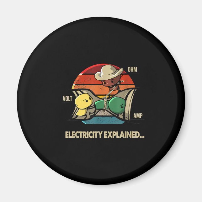 Aimant Ohm Volt Amp Electricity Expliqué Electricien (Devant)