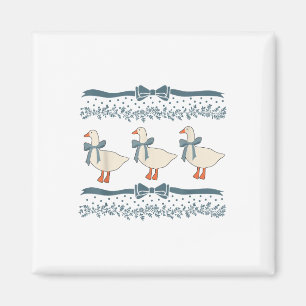 Aimant Oie de ruban bleu des années 1980 avec coeur