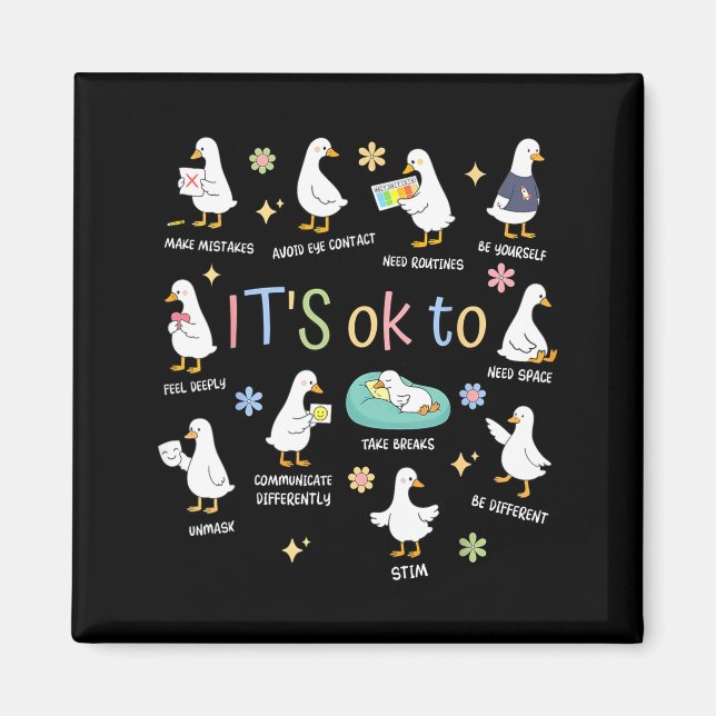 Aimant Oie Silly C'est Okay Différent Art Graphique (Devant)