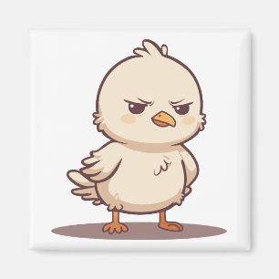 Aimant Oiseau Bébé Mignon Grincheux Dessin Animé Kawaii