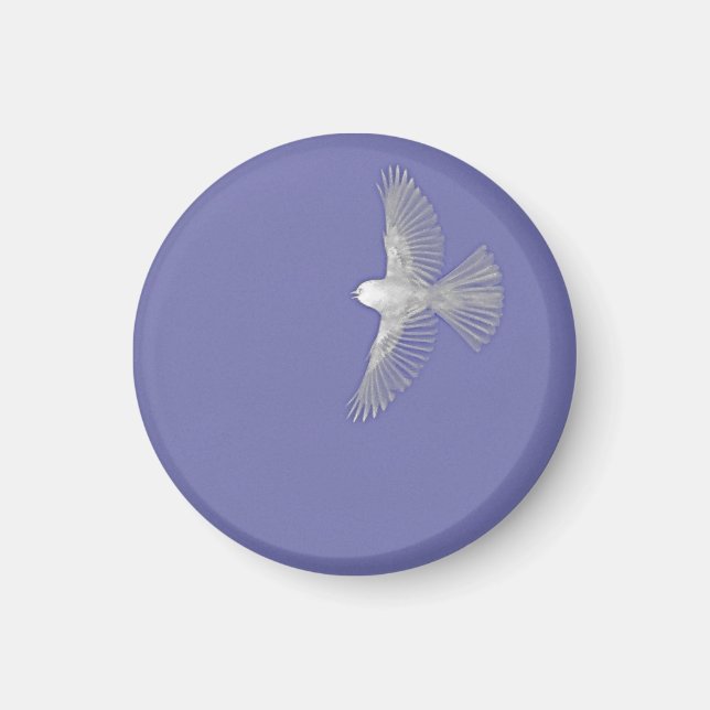 Aimant Oiseau blanc en vol (Devant)