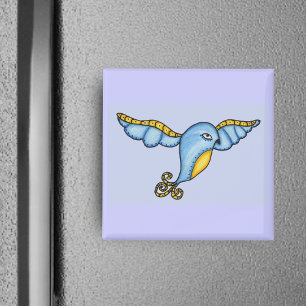 Aimant Oiseau bleu dans l'aimant de vol